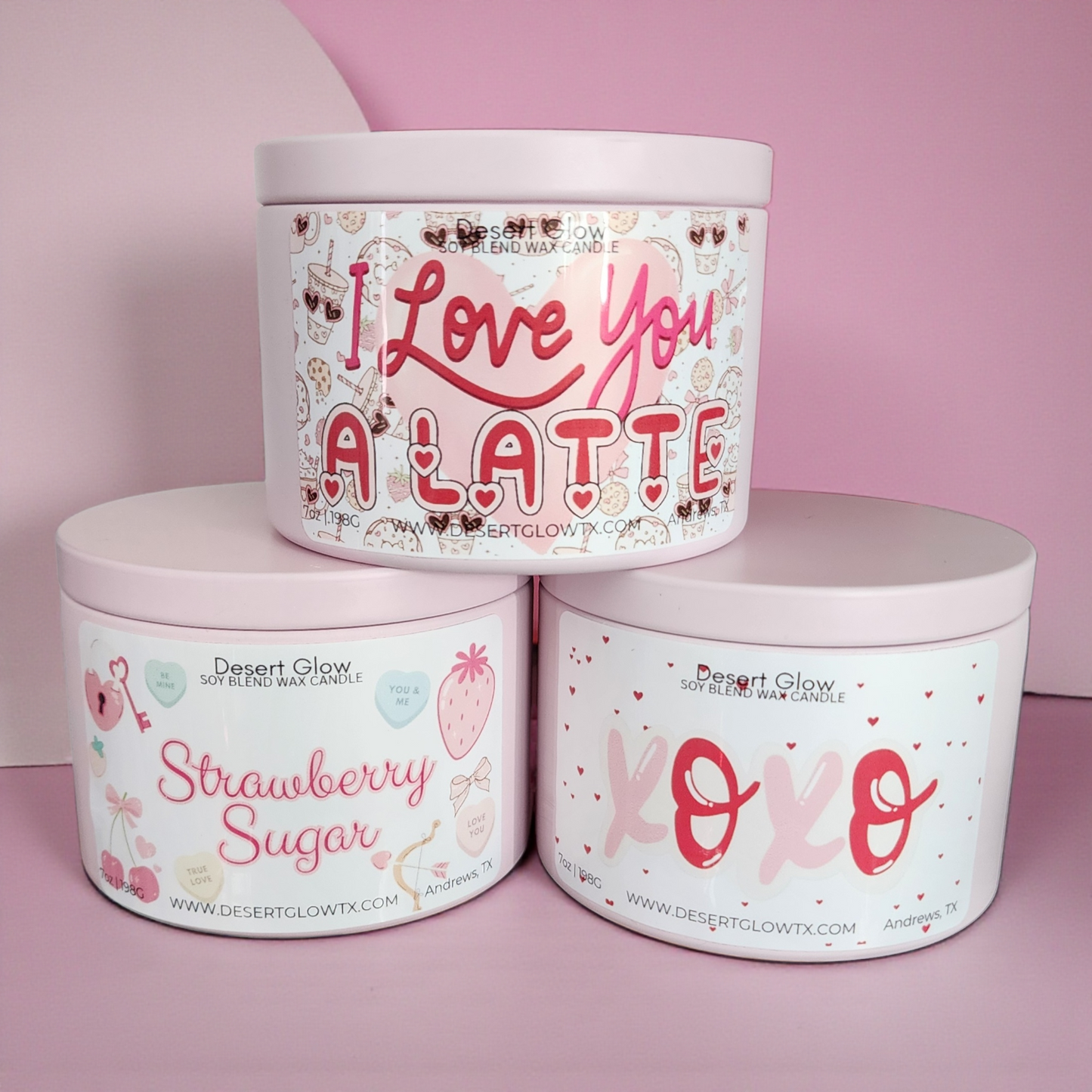 Valentines day tin candle