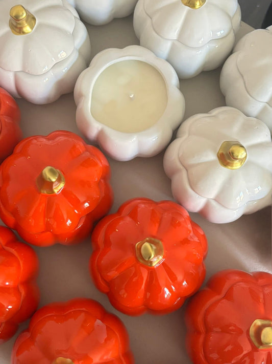 Ceramic Pumpkin Candle